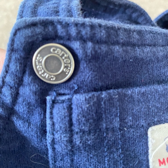 Carter’s 12 month navy baby overall shorts - Picture 2 of 5